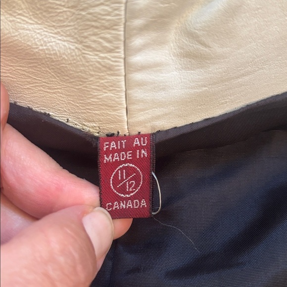 Vintage Black and White Leather Bomber Jacket and Vest Size 11/12 Made in Canada - Picture 11 of 14